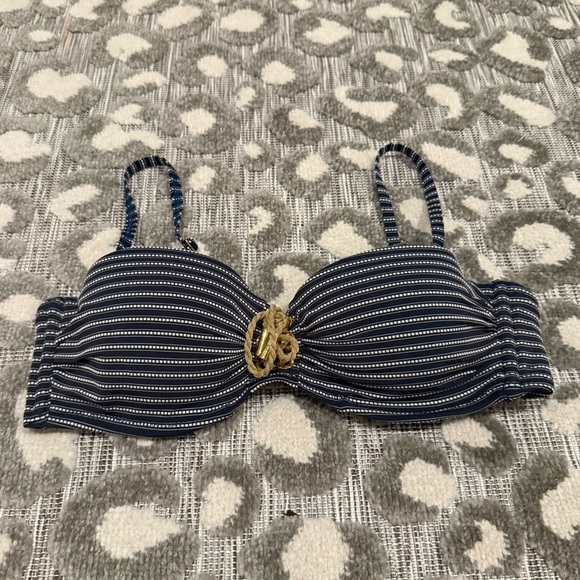Jessica Simpson Nautical Lace-Up Bandeau Bikini Top - Picture 1 of 5